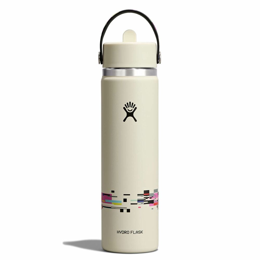 Glitch Collection - 24 oz Bottle with Flex Straw Cap - Glitch White
