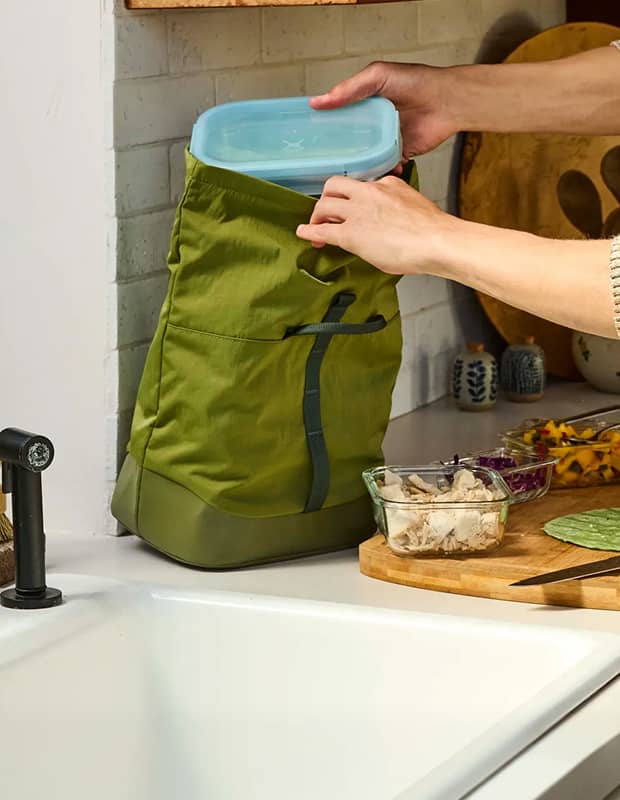 Foodware packed into a lunch rolltop