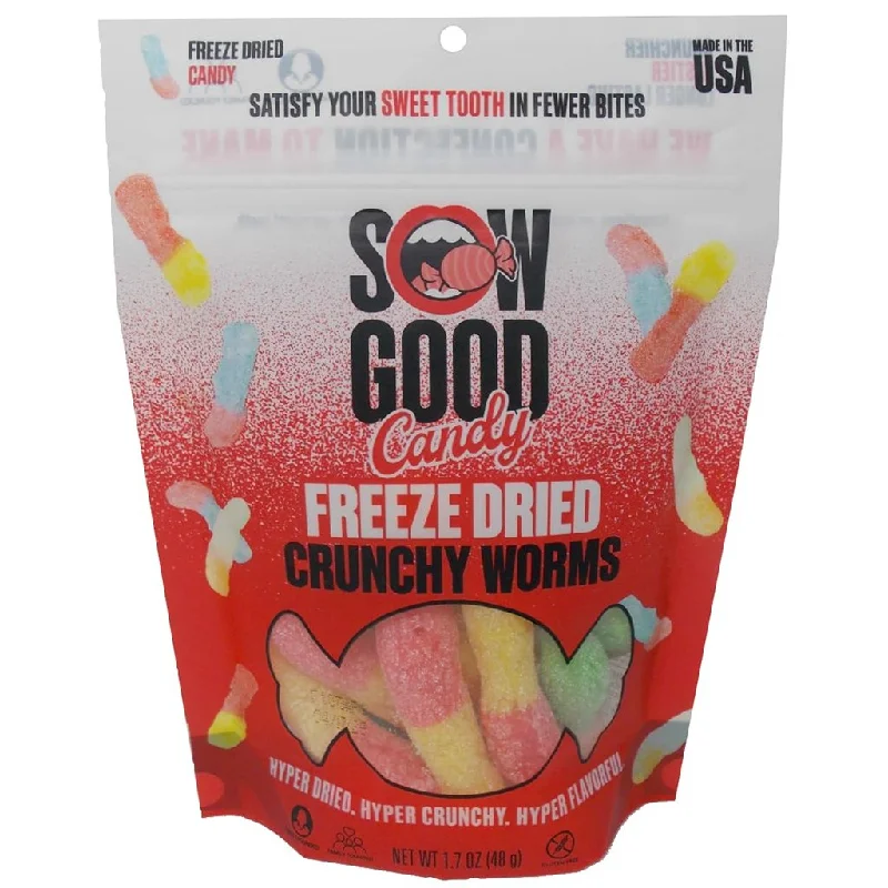 Sow Good Candy Freeze Dried : Crunchy Worms - 1.7oz (SKU: 4557)