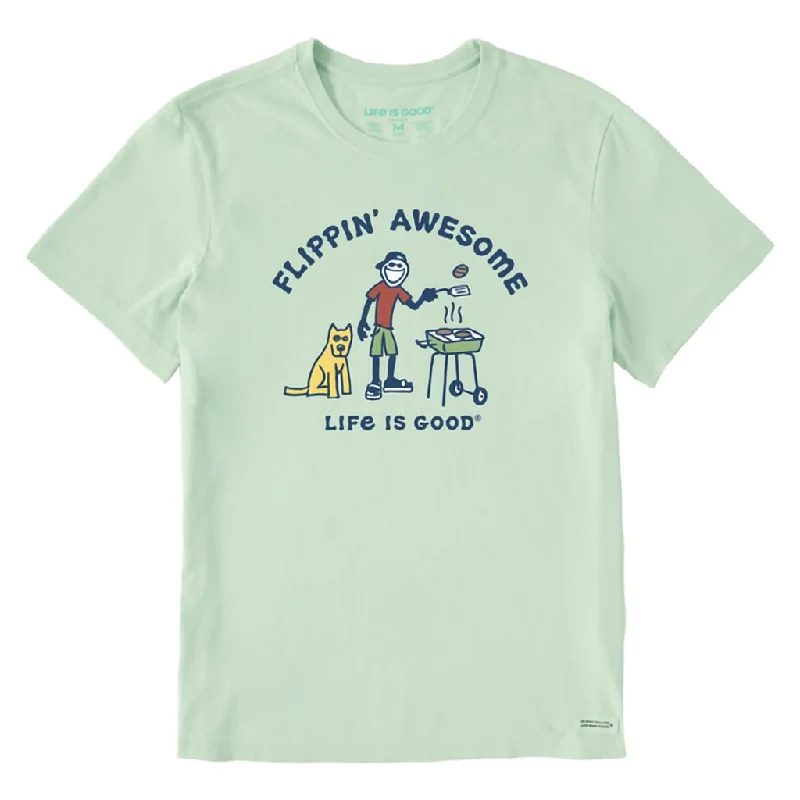 Life Is Good : Men's Flippin' Awesome Crusher Tee in Sage Green