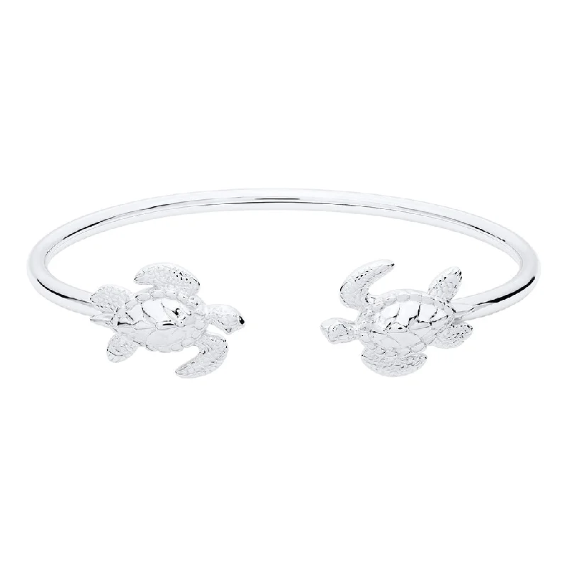 LeStage® Cape Cod : Split Shank Flex Sea Turtle Cuff  -Silver