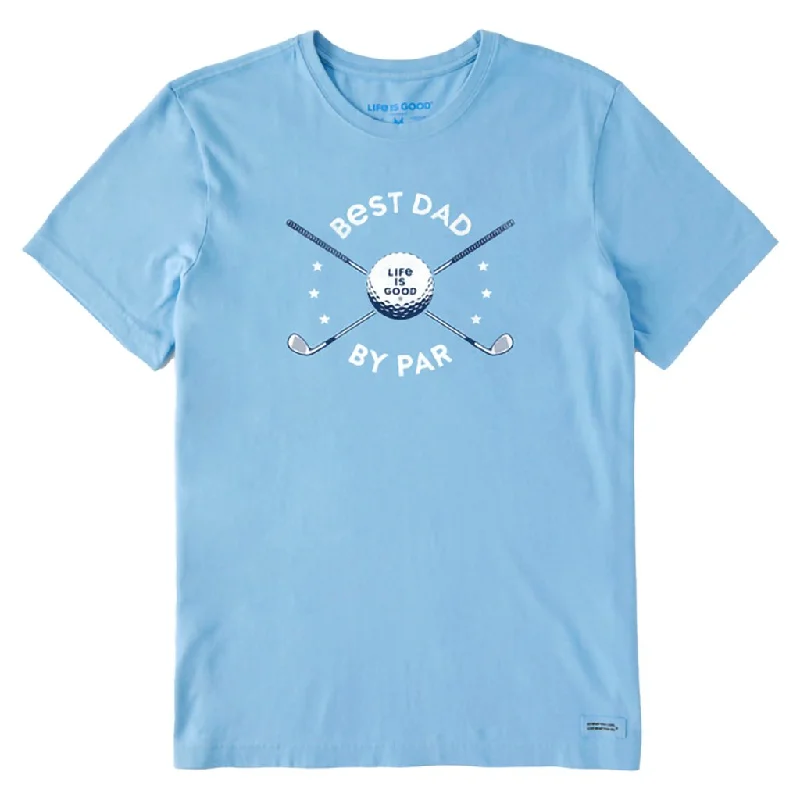 Life Is Good : Men's Best Dad By Par Golf Clubs Crusher Tee in Cool Blue