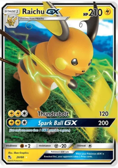 Raichu GX - Hidden Fates #20/68