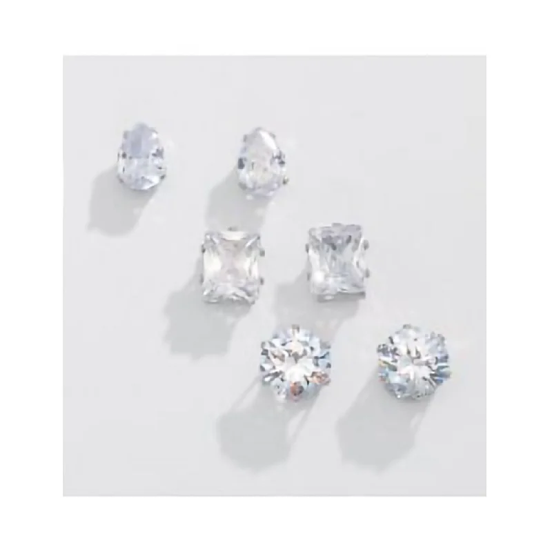 Periwinkle by Barlow :  CZ Trio Studs - Earrings