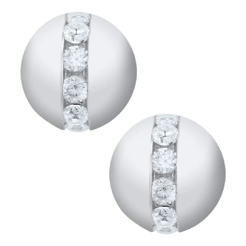 LeStage® Cape Cod : Sterling Sliver CZ Bead Stud Earrings