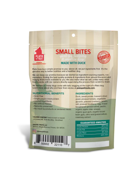 Plato Small Bites Duck Meaty Morsel Dog Treats