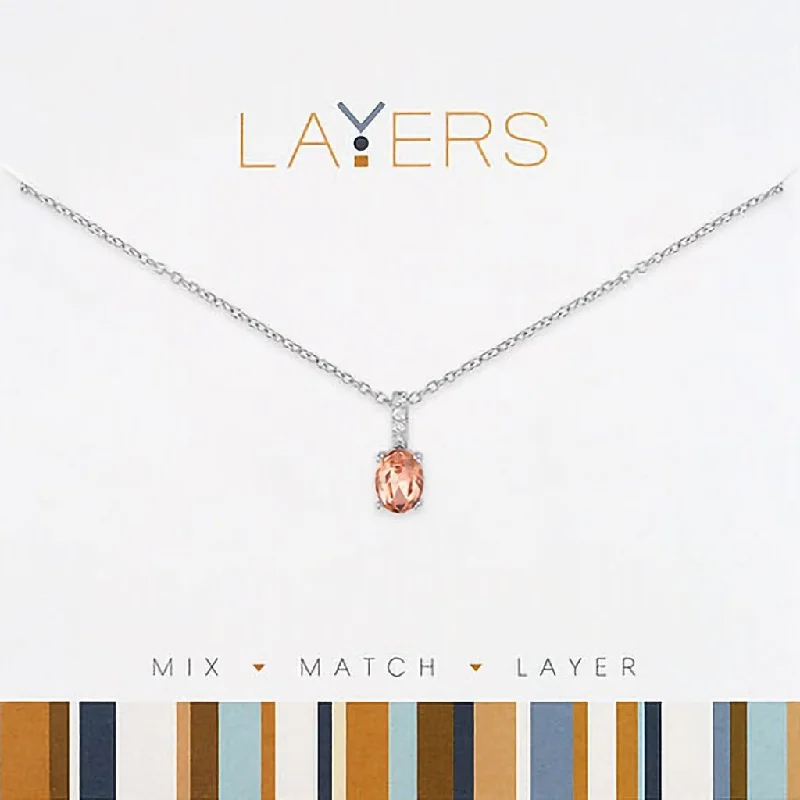 Center Court : Silver Vintage Rose Drop Layers Necklace