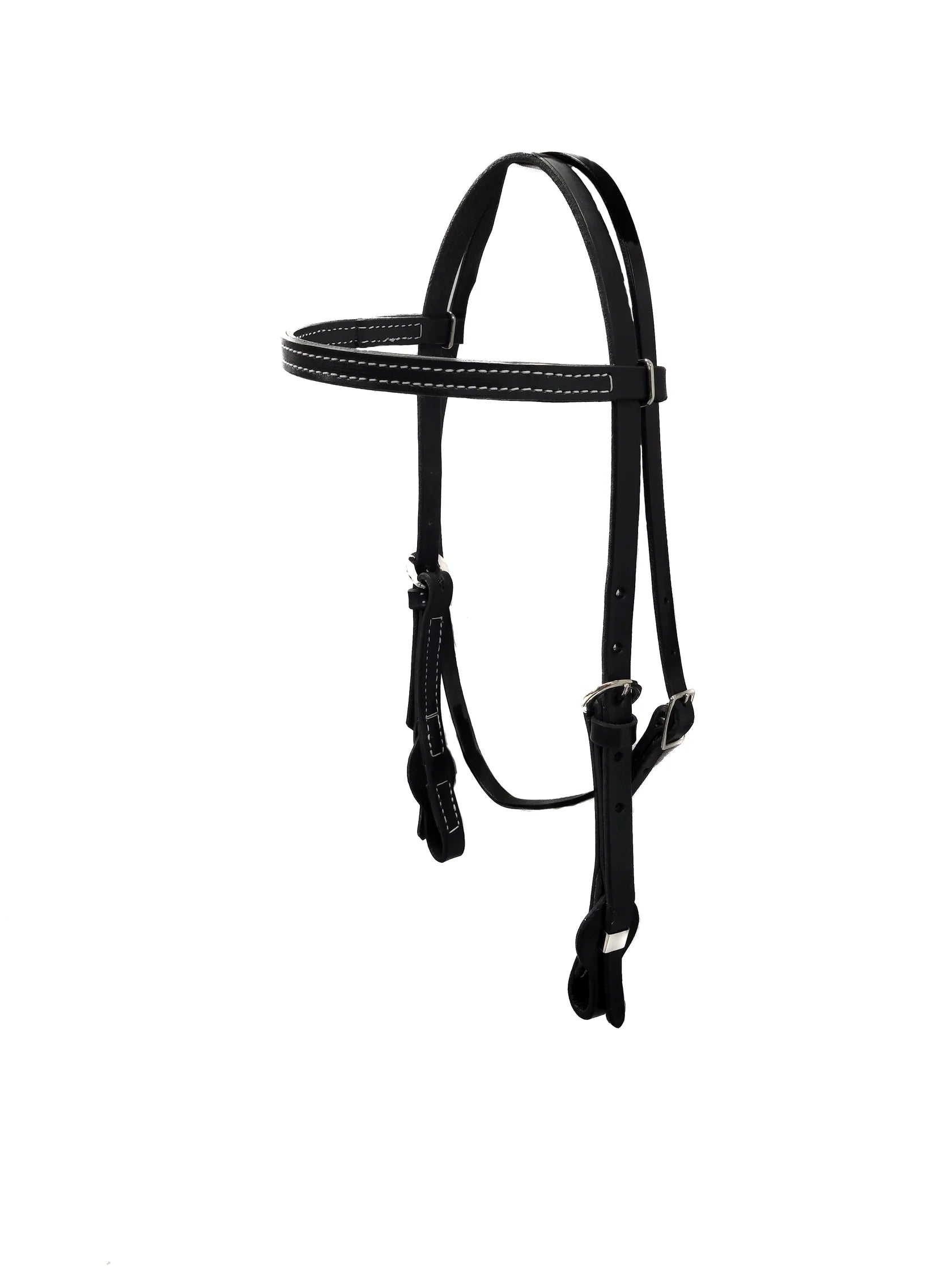 J Wayne Leather Black Series Headstall Straight Brow with Quick Change Cheek