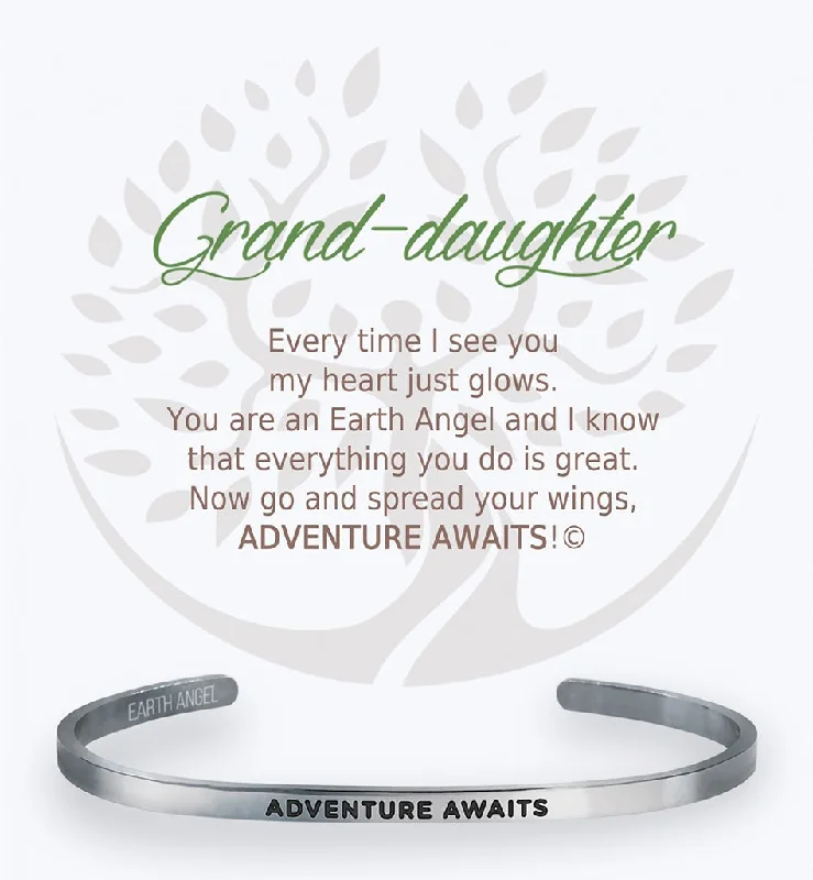 Earth Angel : Granddaughter Cuff Bracelet in Silver