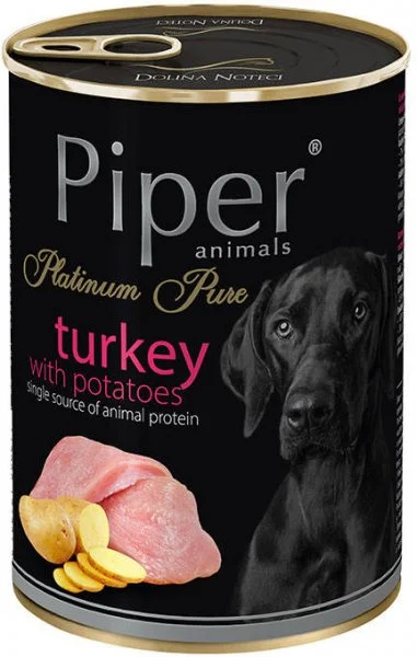 Piper Platinum Pure Single Protein dog tin 400g - Turkey with potatoes