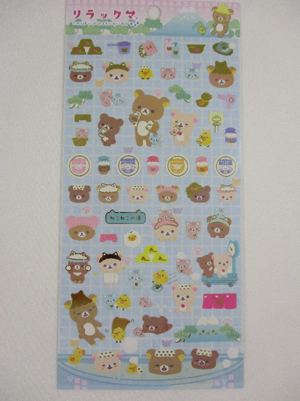 Cute Kawaii San-X Rilakkuma Bear Warm Drink Onsen Sticker Sheet 2023 - for Planner Journal Scrapbook Craft