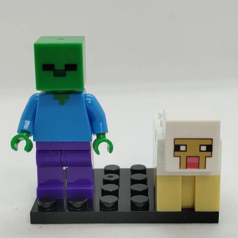 Custom Lego Compatible Minecraft Zombie & Sheep Minifig