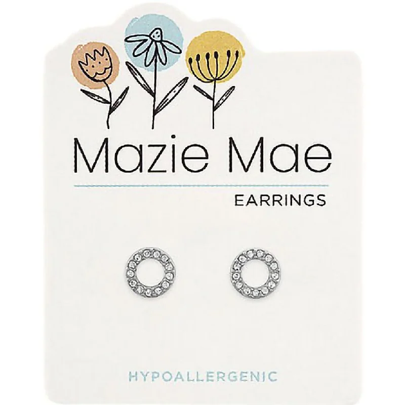 Center Court: Silver CZ Open Circle Stud Mazie Mae Earring