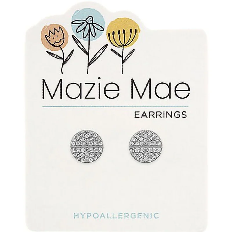 Center Court: Silver Split Pave Stud Mazie Mae Earring