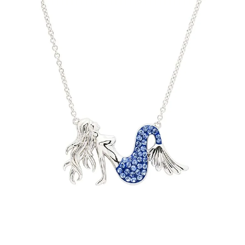 Ocean : Sterling Silver Sapphire Blue Mermaid Necklace