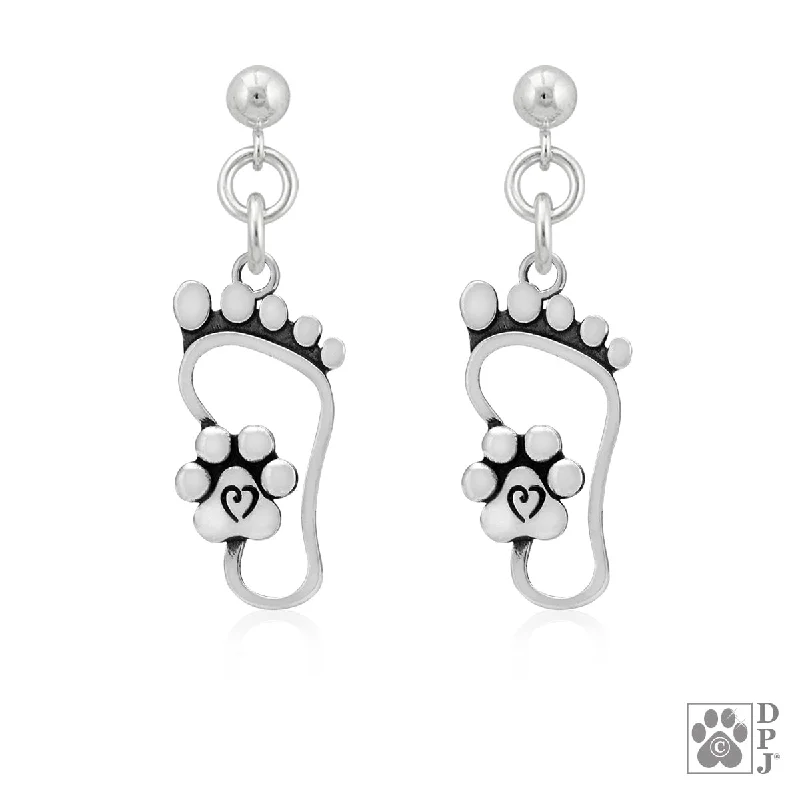 I Will Never Walk Alone Paw Print Earrings