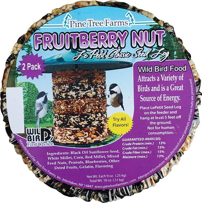 PINE TREE FRUIT NUT SEED LOG 8oz/2pk