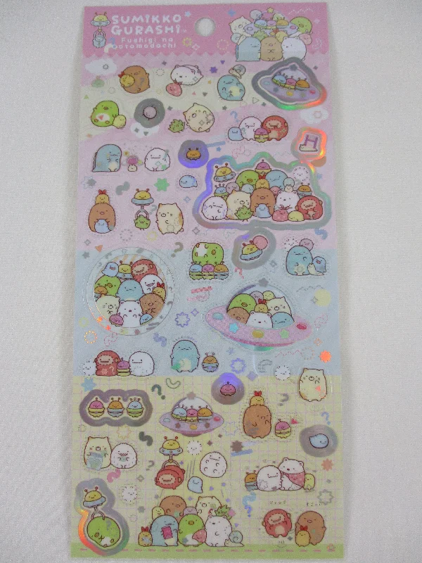 Cute Kawaii San-X Sumikko Gurashi Fushigi otomodachi UFO Alien Space Sticker Sheet 2023 - B - for Planner Journal Scrapbook Craft