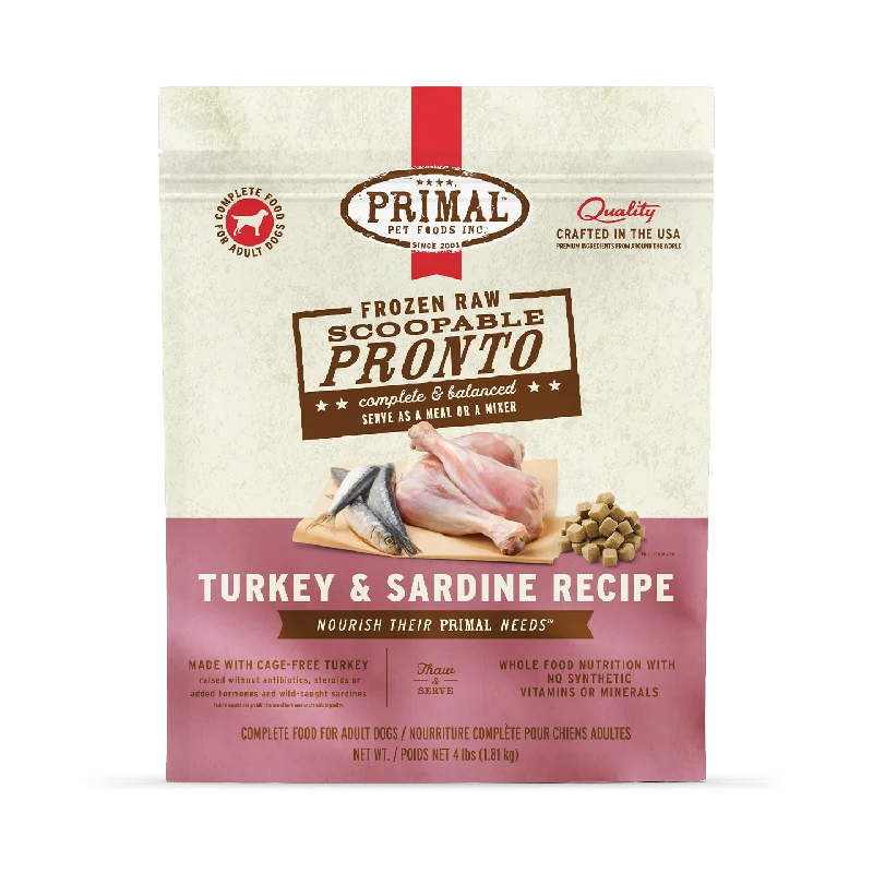 Frozen Raw Scoopable Pronto Dog Food <br> Turkey & Sardine Recipe