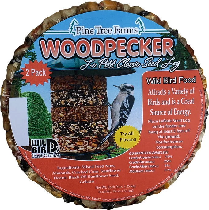 PINE TREE WOODPECKER SEED LOG 8oz/2pk