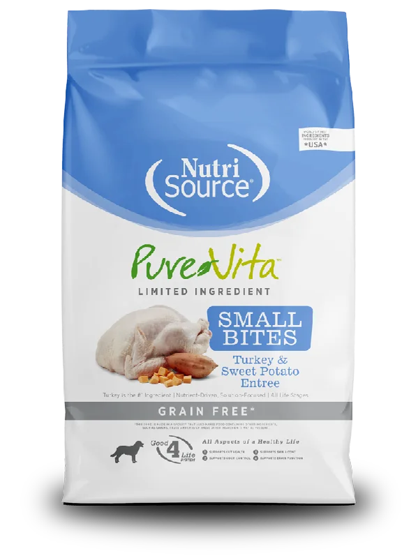 NutriSource® PureVita™ Limited Ingredient Small Bites Grain Free Turkey & Sweet Potato Entrée Dog Food