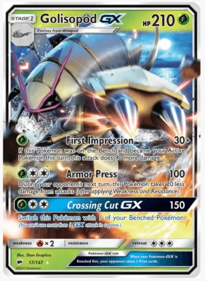 Golisopod GX - SM - Burning Shadows #17/147