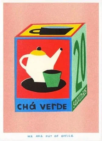 Risograph Print: A Box of 20 Bags of Tea - Cha Verde