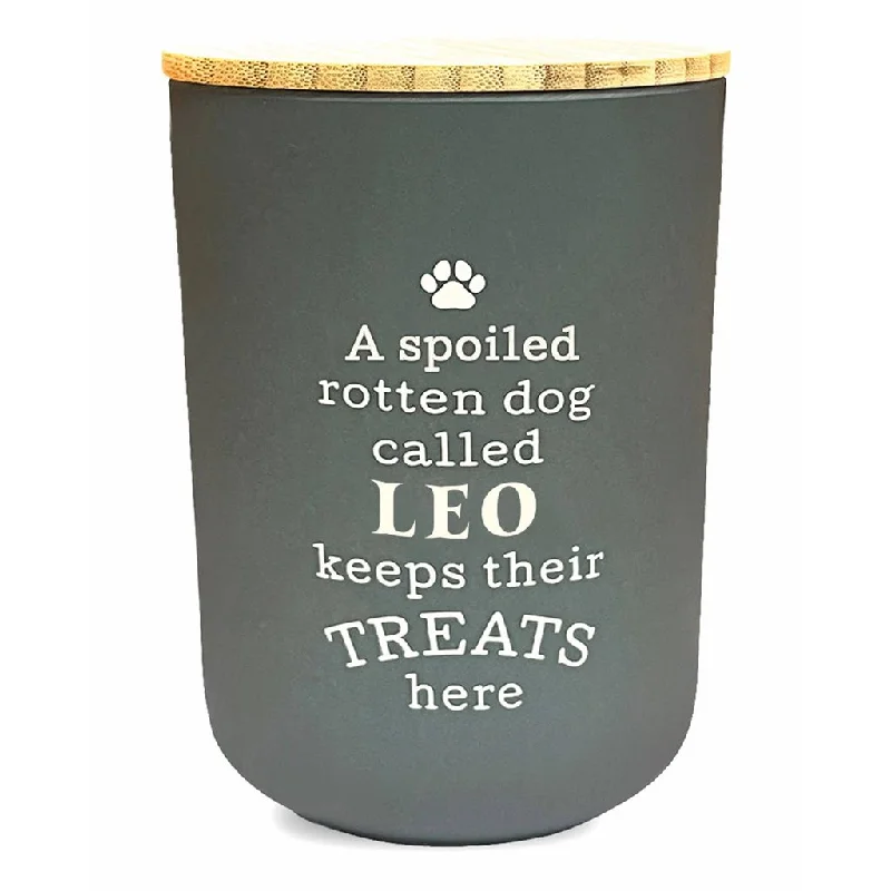 H & H Gifts : Dog Treat Jar - Leo