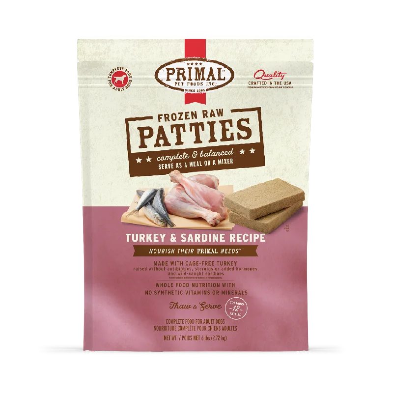 Frozen Raw Patties Dog Food <br> Turkey & Sardine Recipe