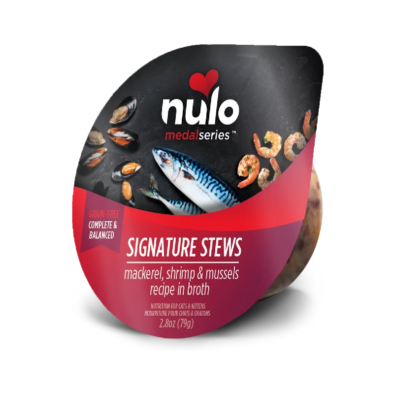 Nulo Medalseries Signature Stews Cat & Kitten Mackerel, Shrimp & Mussel Recipe in Broth