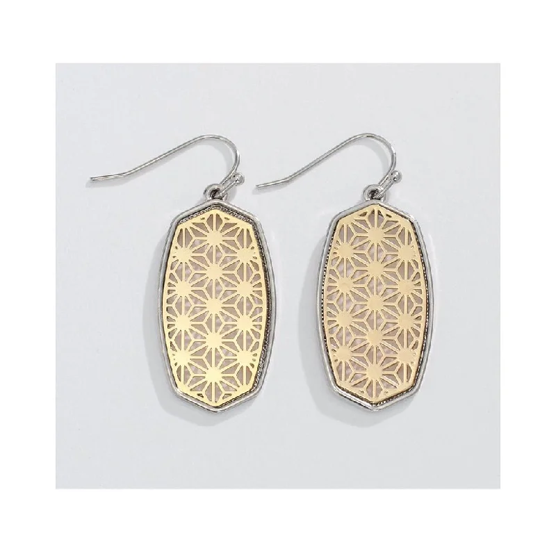 Periwinkle by Barlow : Intricate Two-Tone Filigree Pattern- Earrings