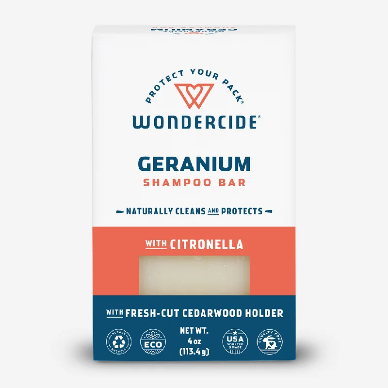 Wondercide Geranium Shampoo Bar for Dogs + Cats with Natural Essential Oils