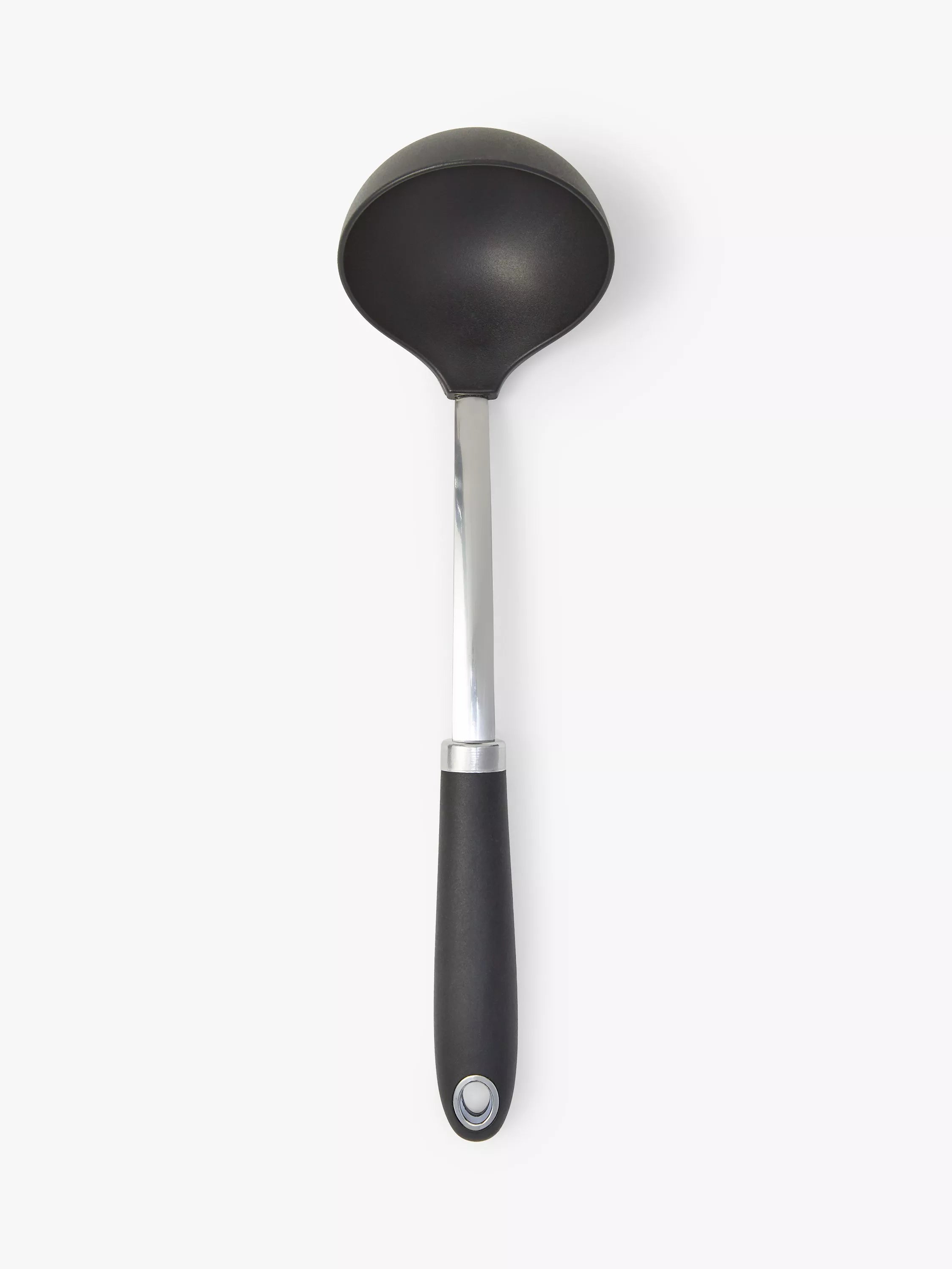 John Lewis Soft Grip Handle Nylon Ladle, Silver/Black