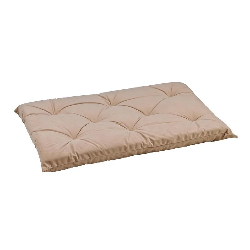 Almond Microvelvet Tufted Cushion Dog Crate Mat