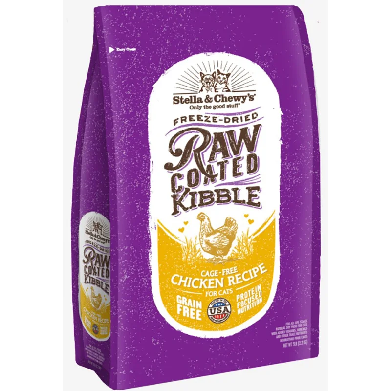 Stella & Chewy's Raw Coated Cage-Free Chicken Recipe Kibble Cat Food  - 5lbs