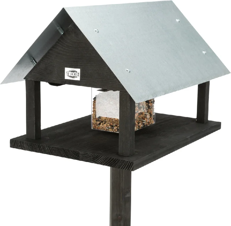 Natura Bird Feeder with Stand Black